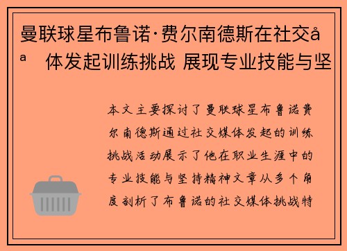 曼联球星布鲁诺·费尔南德斯在社交媒体发起训练挑战 展现专业技能与坚持精神