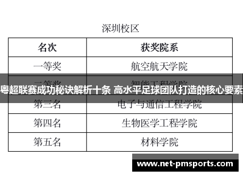 粤超联赛成功秘诀解析十条 高水平足球团队打造的核心要素